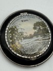 Vintage Souvenir Compact Waco Texas Black Enamel Scenic Round 2 75   