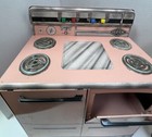 Vintage 50s Wolverine Company Pink Tin Play Kitchen Fridge And Stove