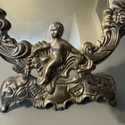 Vintage Silver Plated Vanity Mirror For Dresser- Swing Cherubs Rococo Style
