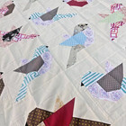 Handmade Colorful Birds Cotton Fabric Queen Size Patchwork Quilt Top topper