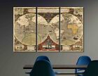 Old Vintage Map Of The World Canvas Or Poster Print Antique Historic Rare Atlas 