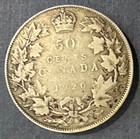 1920  Canada 50 Cents Silver Coin - Toned Vf