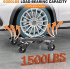 4-pack Wheel Dollies 6000 Lbs  V-shaped Car Dolly Set With Lockable Casters