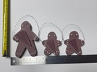 3 Vtg Primitive Rustic Country Handmade Wooden Christmas Ornaments Gingerbread