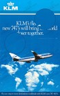 Klm 747 400 Boeing 1989 Travel Poster Vintage Wall Art Print America