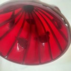 Unique Red Glass Vase Sculptural Metal Wire Wrapped Art Decor Vtg Horn Of Plenty