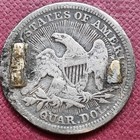 1853 Seated Liberty Quarter 25c Love Token   S E Dawson    84007