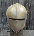 Medieval Knight Sallet Helmet Steel Helmet Functional Old Rust Antique
