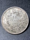 1965 France 10 Francs Large World Silver Coin -  au-unc  - 90  Silver