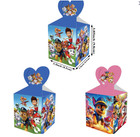 12pk Paw Patrol Favor Boxes - Custom Heart Handle Kids Birthday Candy Gift Box