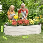Workpro 2pc Metal Planter Box Galvanized Raised Garden Bed Set 4x2x1ft Patio Kit