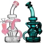8inch Heavy Glass Bong Smoking Hookah Pink Colorful Percolate Water Pipe 14mm