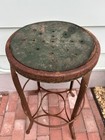 Vintage Toledo Uhl Early Original Industrial Uhl Steel 30   riveted Metal Stool