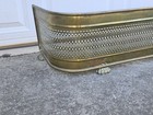 Antique Victorian Brass Fireplace Fender Pierced Claw Feet 44  Polished Guard