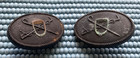 2 Antique Vtg Horse Bridle Buttons Rosette Bit Whip - Composition Gutta Percha