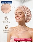 Yanibest Satin Lined Shower Cap For Women Reusable Waterproof  Frizz Free   Larg