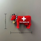 Switzerland Handmade Tourist Souvenir Craft Gift 3d Bell Cow Resin Fridge Magnet