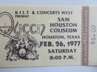 Queen  Full Concert Ticket Houston Tx  reprint   Sam Houston Coliseum 2-26-1977