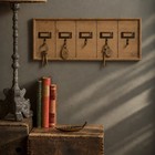 Multi Key Holder Wood Wall Rack 5 Hooks Vintage Style Office Motel Hotel
