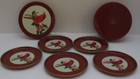 Otagiri Japan Cardinal Lacquerware Coasters   Set Of 5 With Box Vintage