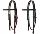 Tahoe Double Stitched Flat Leather Western Browband Headstall- Multiple Sizes