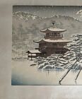 Japanese Woodblock Print Tokuriki Tomikichiro Winter At Kinkakuji Temple 1950-60