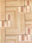 Vtg Mid Century 1970s Wallpaper Brown Orange Geometric Large Roll