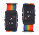 Travel Luggage Strap Adjustable Suitcase Packing Belt With Tsa Rainbow 2p