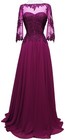 Special Occasion Formal Sheer Embroidery Beaded Long Evening Gown Prom Dress