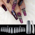 360pcs Long Coffin False Nails Matte Full Cover Salon Curved Gel Nail Art Tips