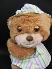Vtg 1985 Fisher Price Teddy Beddy Bear Stuffed Teddybear Plush Toy Pastel Stripe