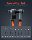 Vevor Rivet Nut Tool Kit Ratchet Rivnut Tool Kit 9-inch 10 Mandrels 100 Nuts