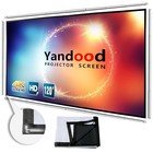 Portable Projector Screen With Combined Pole Frame Black Backing 120 Inch