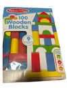 4 Pack Melissa   Doug 100 Wooden Blocks Set Colorful 9 Shapes Educational Toy