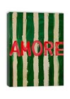 Znc znn Preppy Green Wall Art Framed Vintage Red Amore 12x16 Canvas Green Red