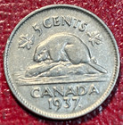 Fine Details 1937 Canadian Canada Nickel 5 Cents-feb144