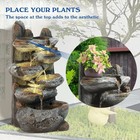 Outdoor Indoor 6 Tier Cascading Water Fountain Led Lights Resin Waterfall Pump
