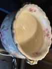 Antique Hand Painted Victorian Era Floral Jardiniere With Intricate Designs