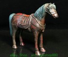 7 6   Old Chinese Bronze Painted Zodiac Year Animal Horse Statue Sculpture