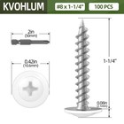  8 X 1-1 4   100 Pcs  Modified Truss Head Wood Screws  Phillips Drive Quick Meta
