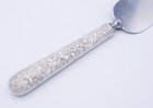 Vintage Sterling Silver   Stainless Floral Handle Cake Pie Server 7 25 