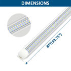 T8 8ft Led Shop Light Fixture 120w 6500k Ceiling Tube Light For Garage Warehouse