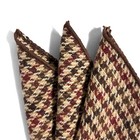Brown   Red Houndstooth Wool Pocket Square