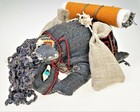 Folk Art Plush Donkey Handmade Pack Animal Mule Stuffed Figurine Toy