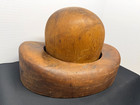 Antique Wooden Millinery Hat Mold Block Form Crown   Brim  A-1 Woodworking L a 