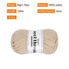100  Wool Yarn 6 Skeins Of 300g 10 58oz per Skein 50g 109yards  beige