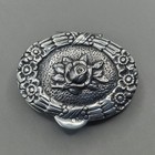 Antique Continental 800 Silver Pill Box Snuff Box Floral Rose