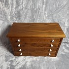 Vtg Wood Sewing Spool Cabinet Apothecary Drawer Chest Jewelry Box Antique Style