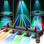Led Rgb 5 Lens Laser Stage Light Projector Rgbyc Beam Disco Dj Lighting W remote