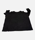 Womens Black Long Sleeve Crew Neck Top Rayon Blend Relaxed Fit